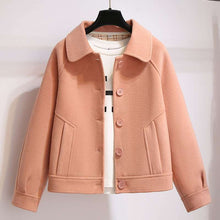 Women's Retro Fashion Short Loose Wool Coat by Mirlaine Univers