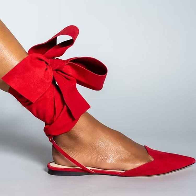 Suede Pointed-toe Outdoor Lace-up Sandals For Women
