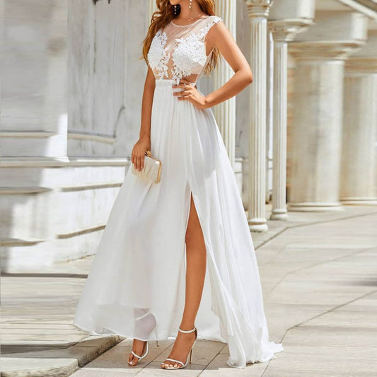 Chiffon Lace Trailing Wedding Large Swing Dress by Mirlaine Univers