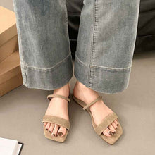 Summer Korean Style Square Toe Peep Toe Sandals For Women