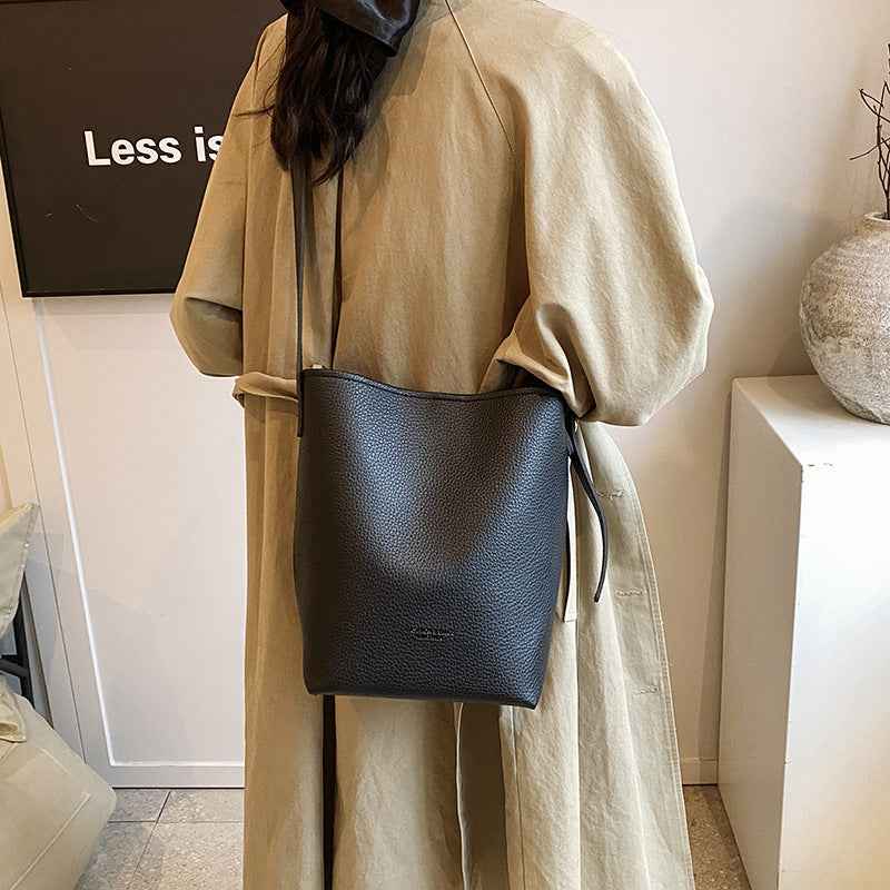 New Autumn Fashion Two-piece Soft Bucket Bag Set