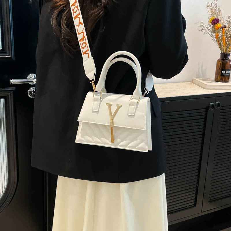 Womens Fashion Solid-Color Tassel Crossbody Bag