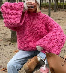 Loose Casual Versatile Solid-color Fashionable And Elegant Knit Sweater