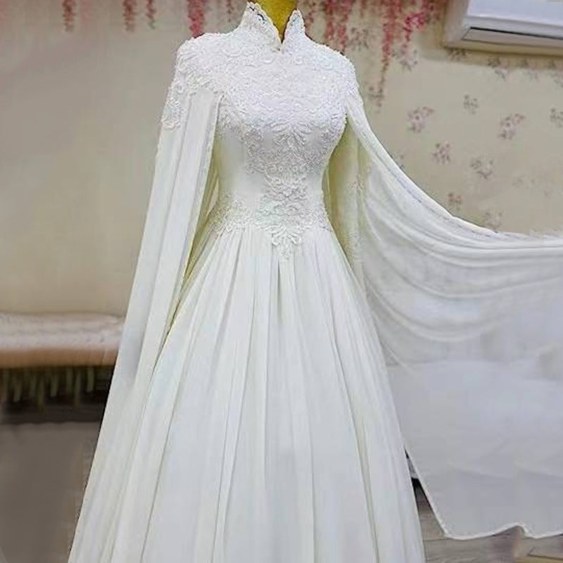Lace Slim Long Sleeve Fishtail Wedding Dress by Mirlaine Univers