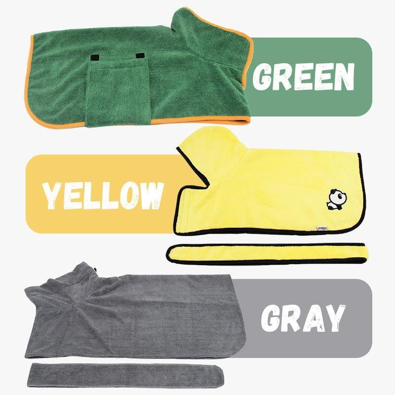 Absorbent Pet Bathrobe With Waist-wrapped Microfiber by Mirlaine Univers