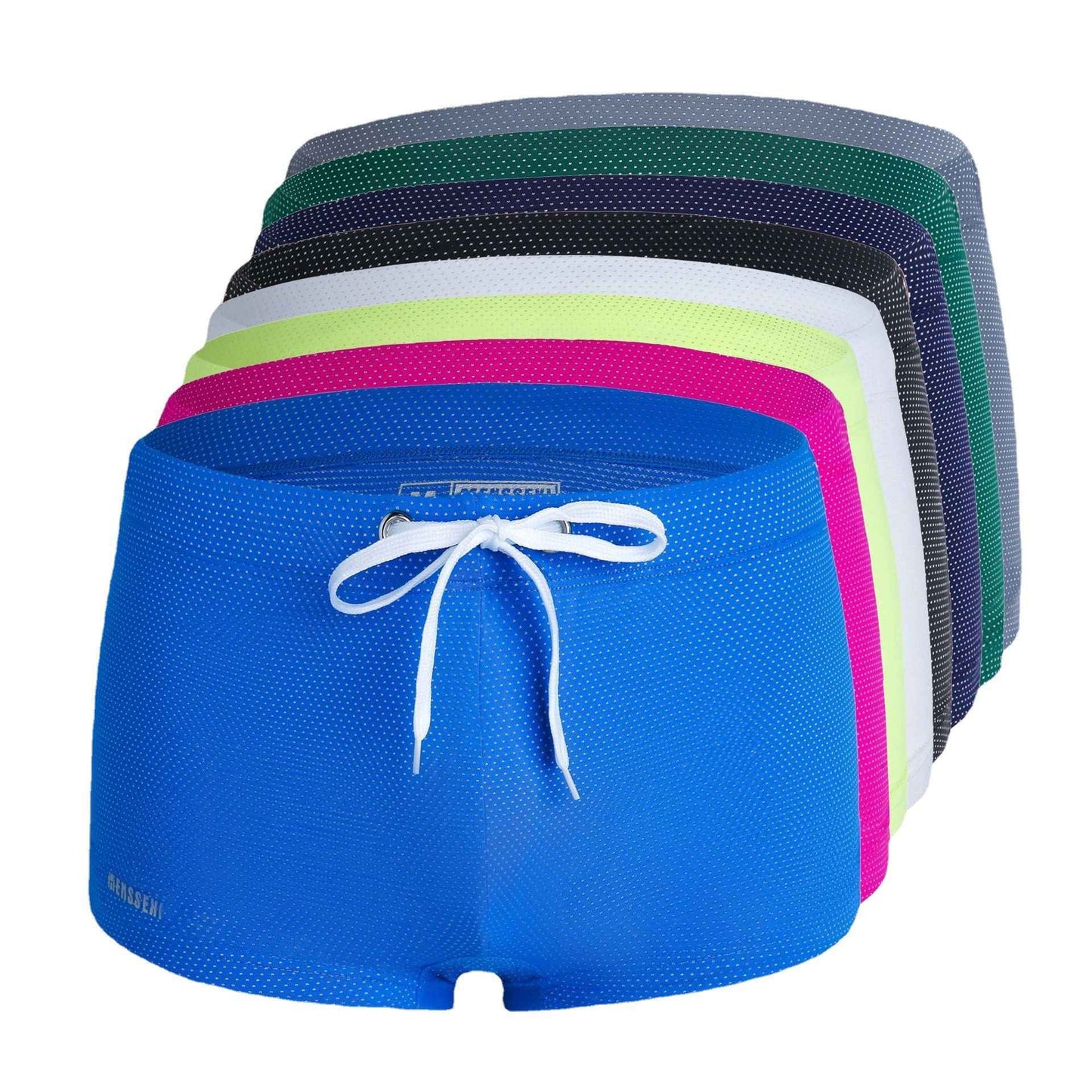 Men's Lace Nylon Low Waist Boxer Swimming Trunks Hot Spring Beach Pants
