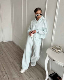 Women's Sportswear Set Solid Color Cardigan Set