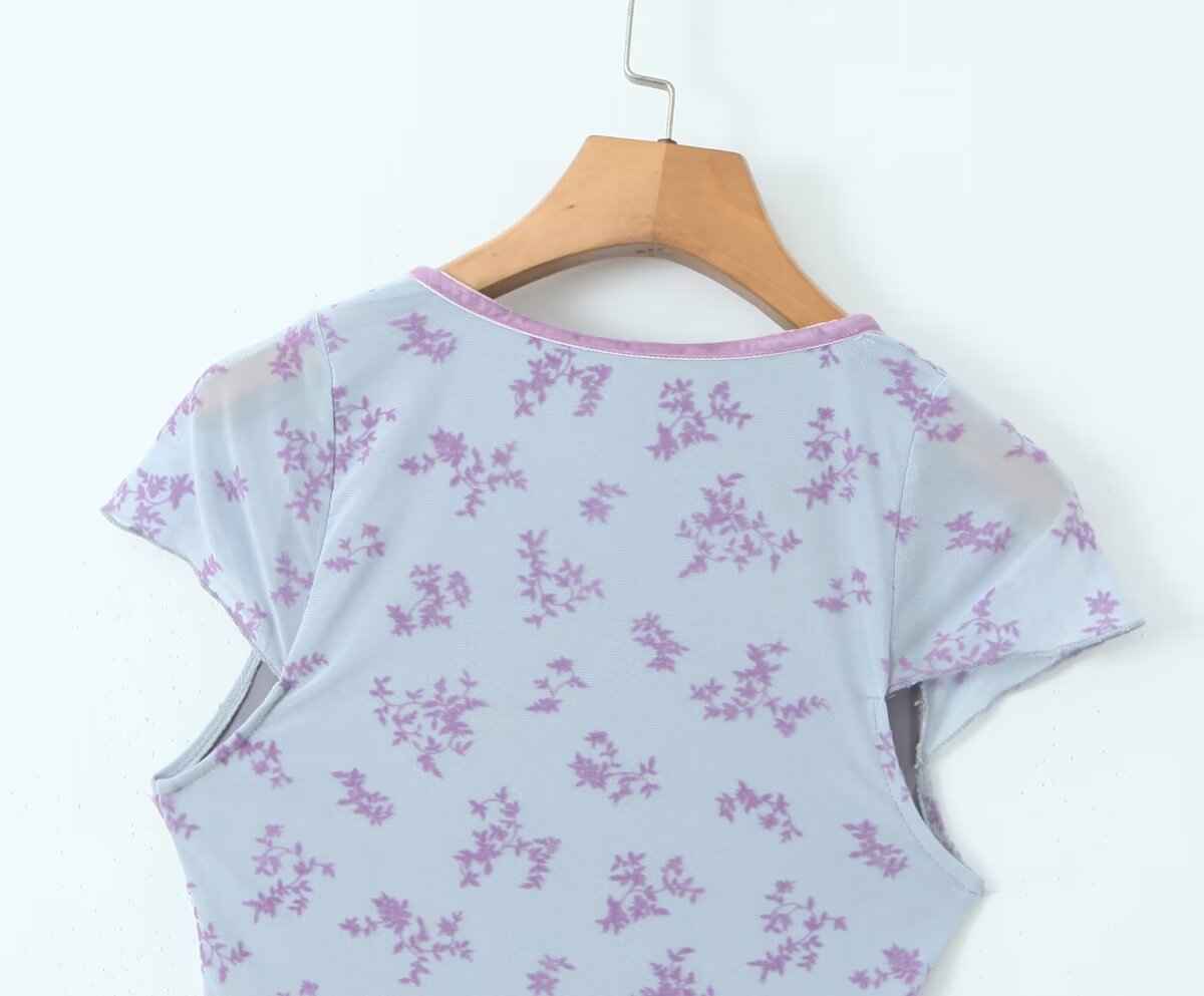 Retro Sexy Deep V-Neck Floral Mini Dress
