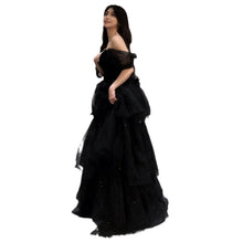 Black Evening Dress Light Luxury Minority French Style Pettiskirt by Mirlaine Univers