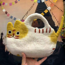 Handmade Nepalese Wool Felt DIY Cute Cat Tote Bag
