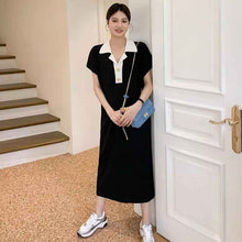 Artistic Korean-style Fashionable Elegant Lapel Maternity Dress
