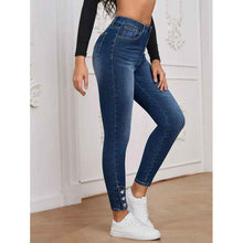 Foot-zip Tight-fitting Stretchy Denim Cropped Pants
