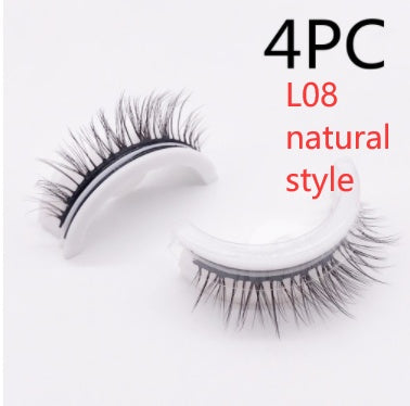 Reusable 3D Mink Lashes Natural False Eyelashes Self Adhesive Fake Glue Free Makeup Eyelash Extension Silk by Mirlaine Univers