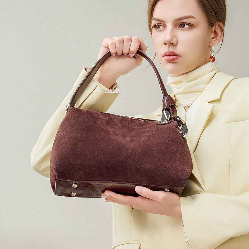 Womens Large-Capacity Commuter Leather Tote Bag