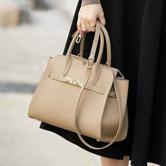 Premium-Look Handbag Womens Top-Grain Leather Tote Bag