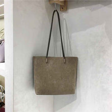 Retro Suede-Like Fabric Simple Handheld Shoulder Tote Bag