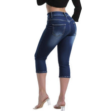 Womens Slim-Fit Plus-Size Denim Cropped Pants With Cuffed Hem
