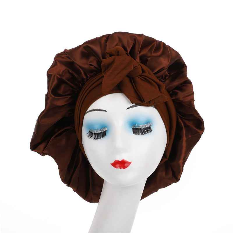 Single Layer Ribbon Round Cap Bow Artificial Silk