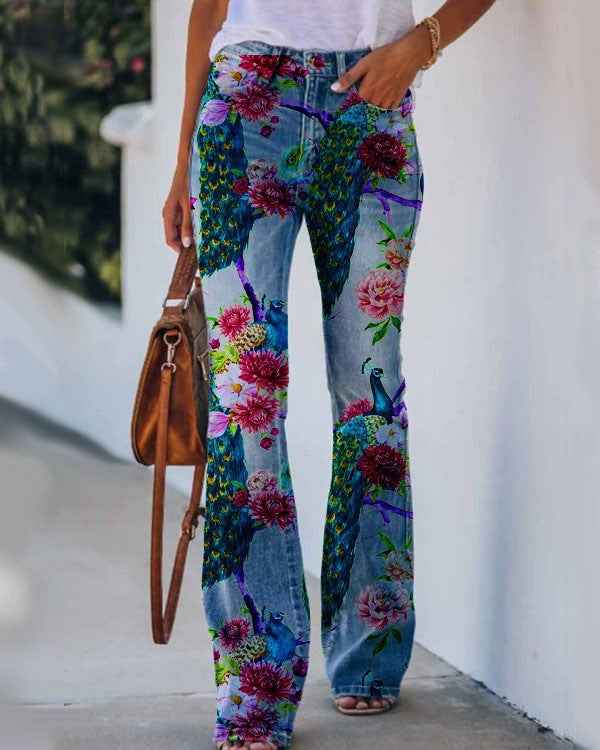 Womens Casual 3D patterned Jeans