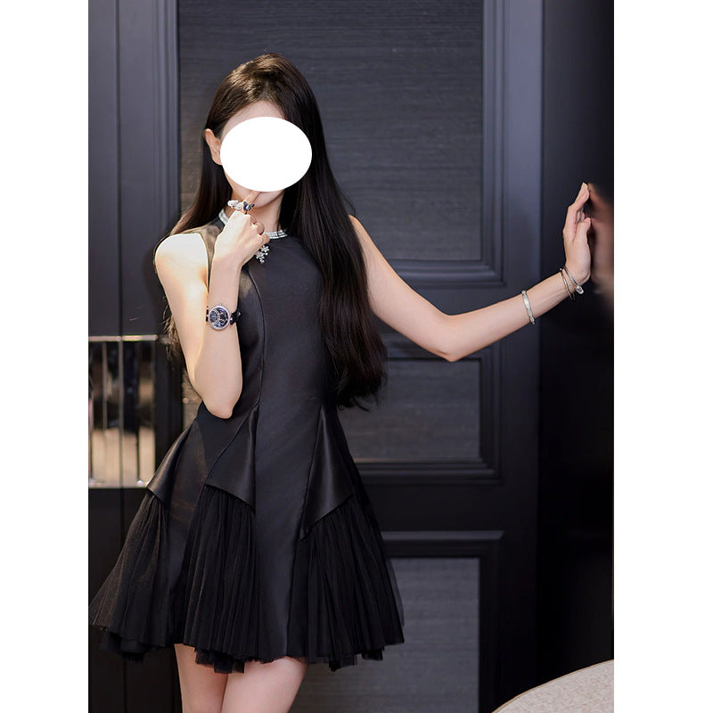 Puff Mesh Stitching Pearlescent Dress by Mirlaine Univers