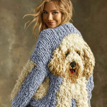 Womens Soft Sweet Round-Neck Long-Sleeve Knitted Sweater