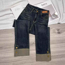 Womens Stacked Cropped Straight Jeans