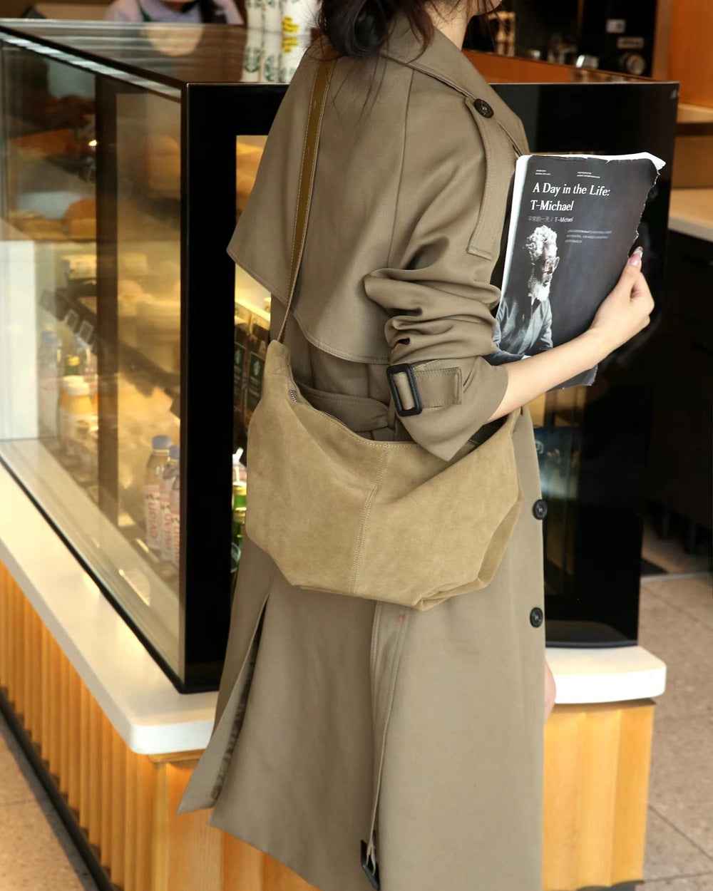 Womens Elegant Matte Leather Crossbody Shoulder Bag