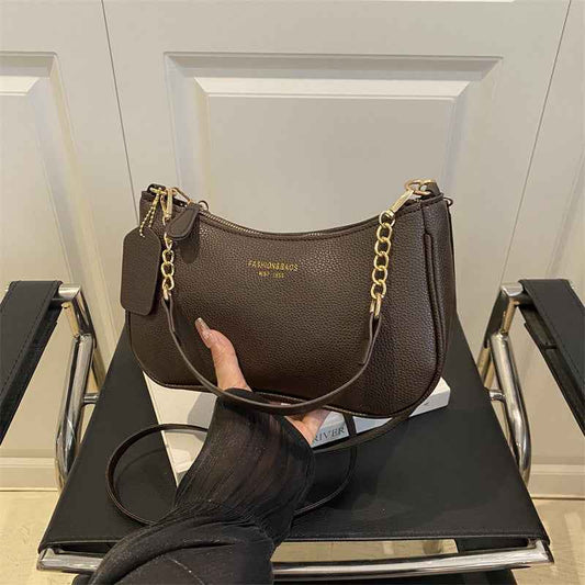 Fashionable Solid-Color Womens Shoulder Crossbody Bag