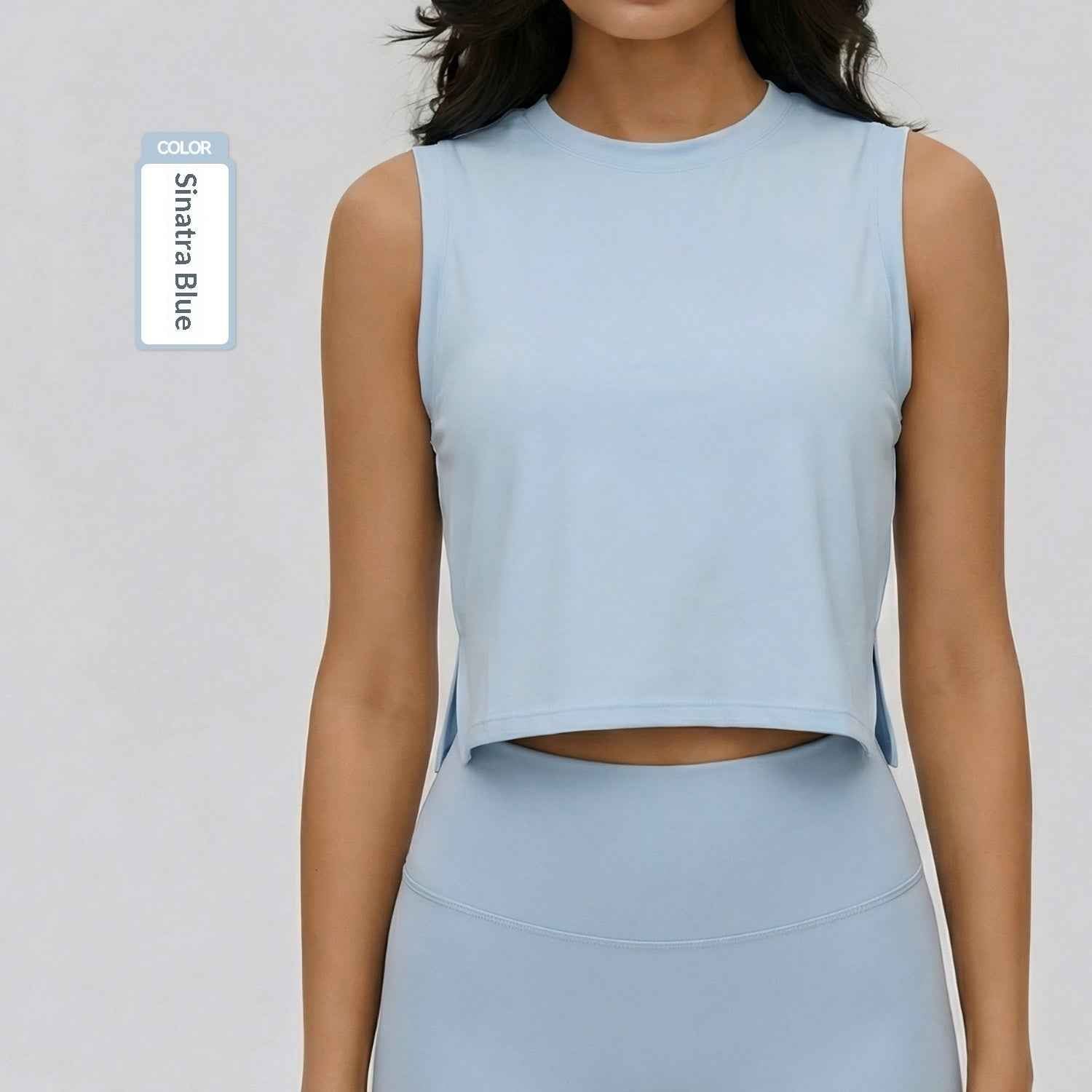 Sleeveless Womens Cropped Loose-fitting Yoga Toplightweight Breathable And Casual