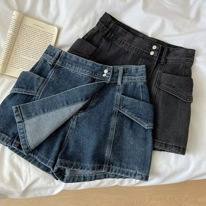 Pantalon-jupe large gainant taille haute couvrant les hanches