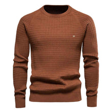 European Size Autumn And Winter New Cotton Sweater Men's Solid Color Bottoming Plaid Pullover Sweater For Men