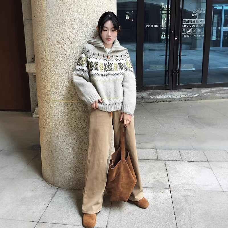 Retro Lazy-Style Knitted Cardigan Coat For Women