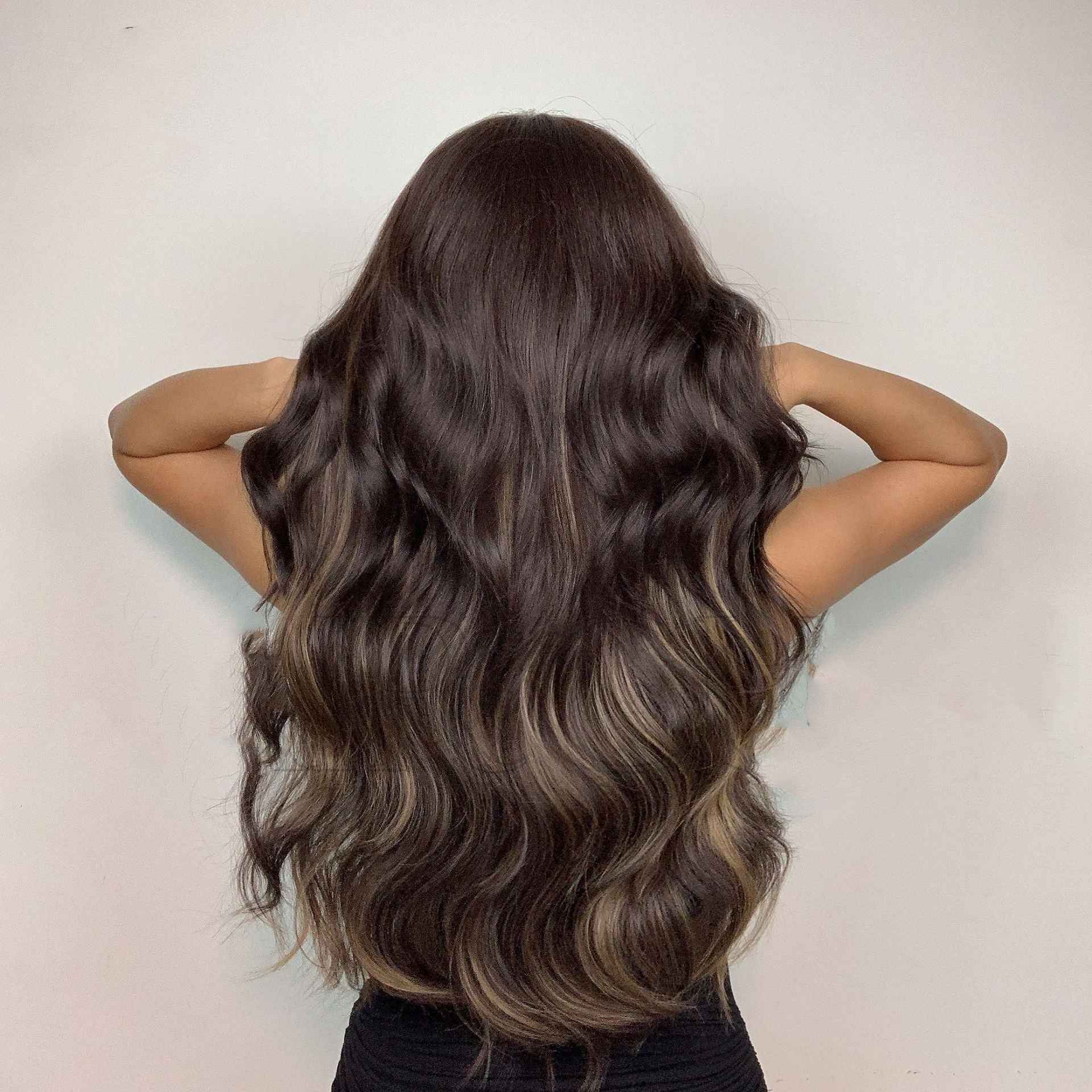 Female  Chestnut Blond Bangs Long Curly Air Bangs Synthetic Fiber Wig