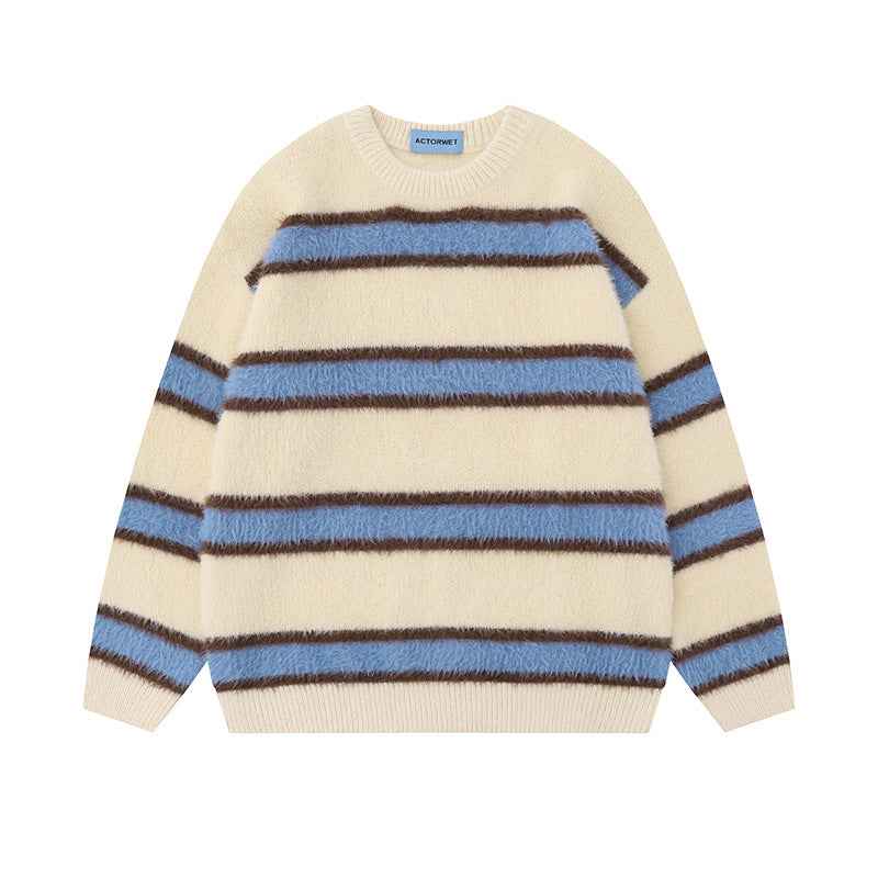 Vintage Stripe Knitted Men's And Women's Sweaters