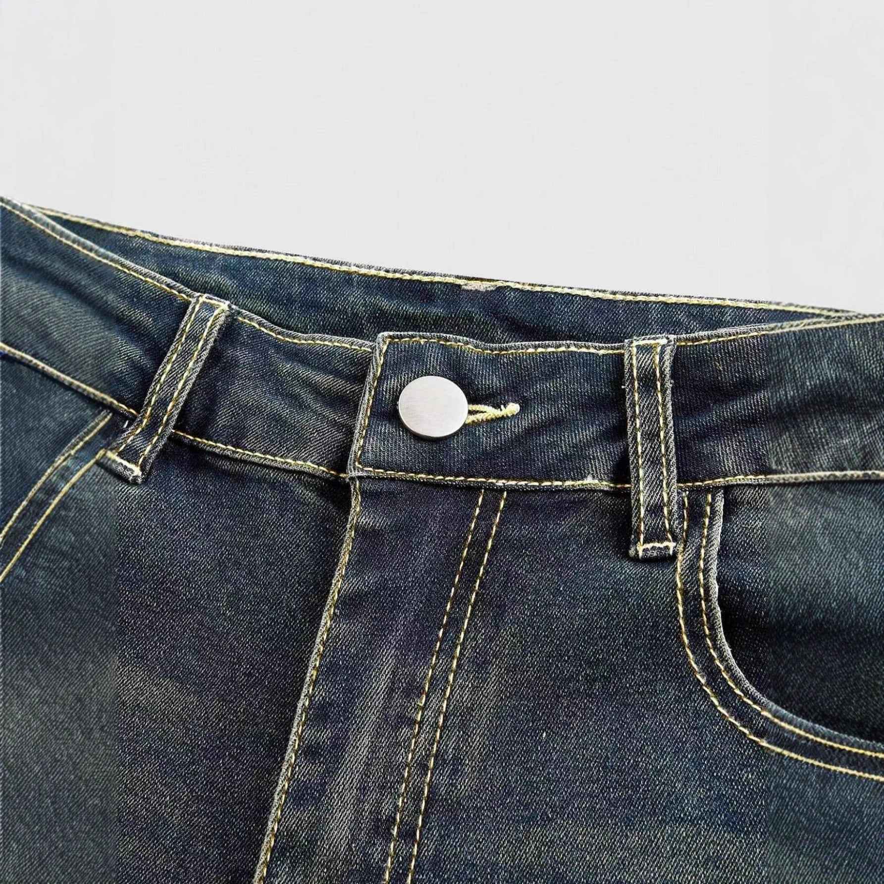Retro Embroidered Flared Jeans