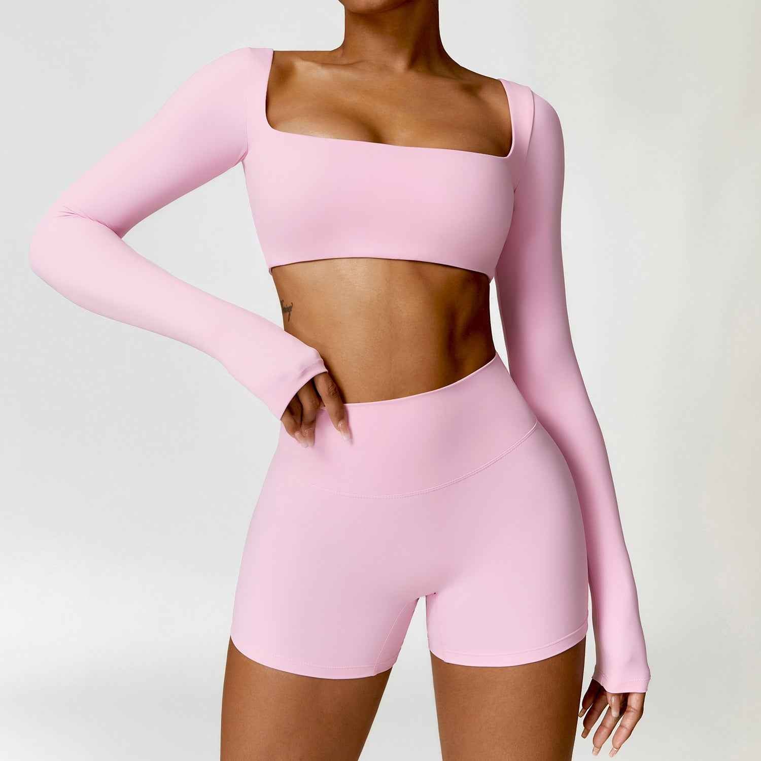 Winter Nude Feel Tight Yoga Suit High-waist Quick-drying Running Sports Workout Clothes
