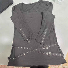 Women's Casual V-Neck Top With Metal Buttons