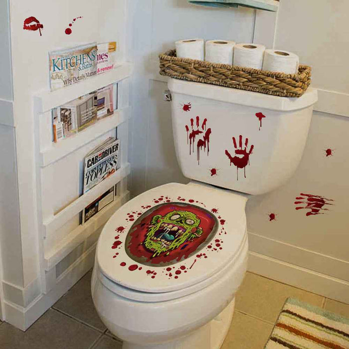 Autocollants de toilettes pour hôtel à thème série Halloween