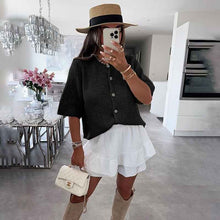 Solid Color Half-open Collar Button Sweaters Women's Clothing Women's Casual Cardigan
