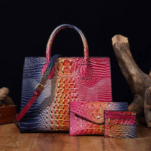 Womens Crossbody Tote Bag  With Vibrant Crocodile-Grain Design In The Brummie Style
