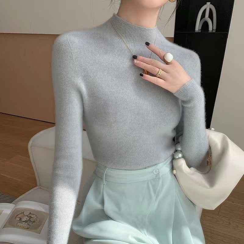Half Turtleneck Cashmere Slim Top Sweaters Bottoming Shirt
