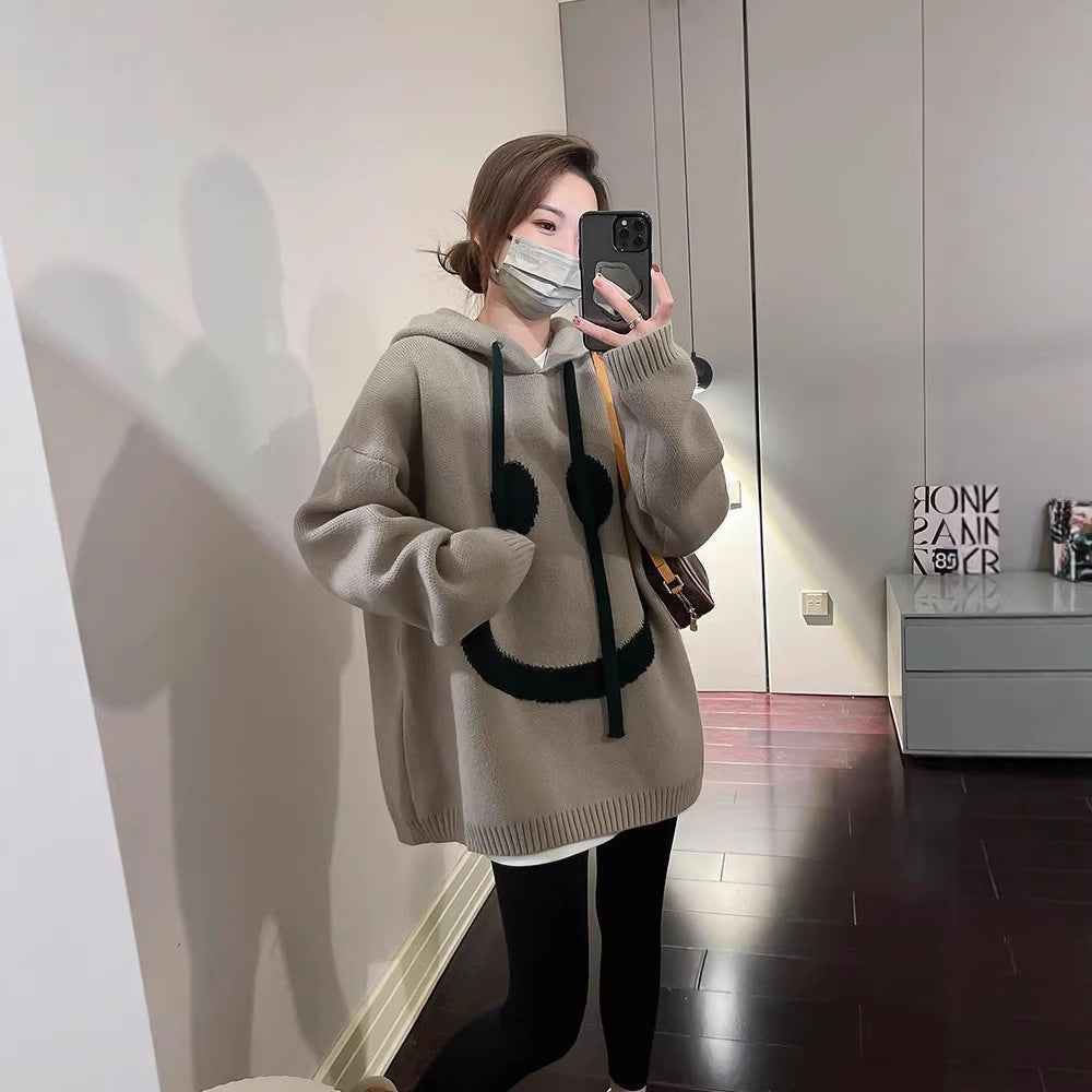 Hooded Plus-Size Thickened Sweater Knitwear