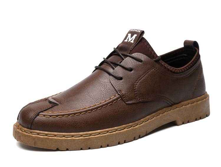 Men's Casual Lace-up Commuter Trendy Leather Shoes