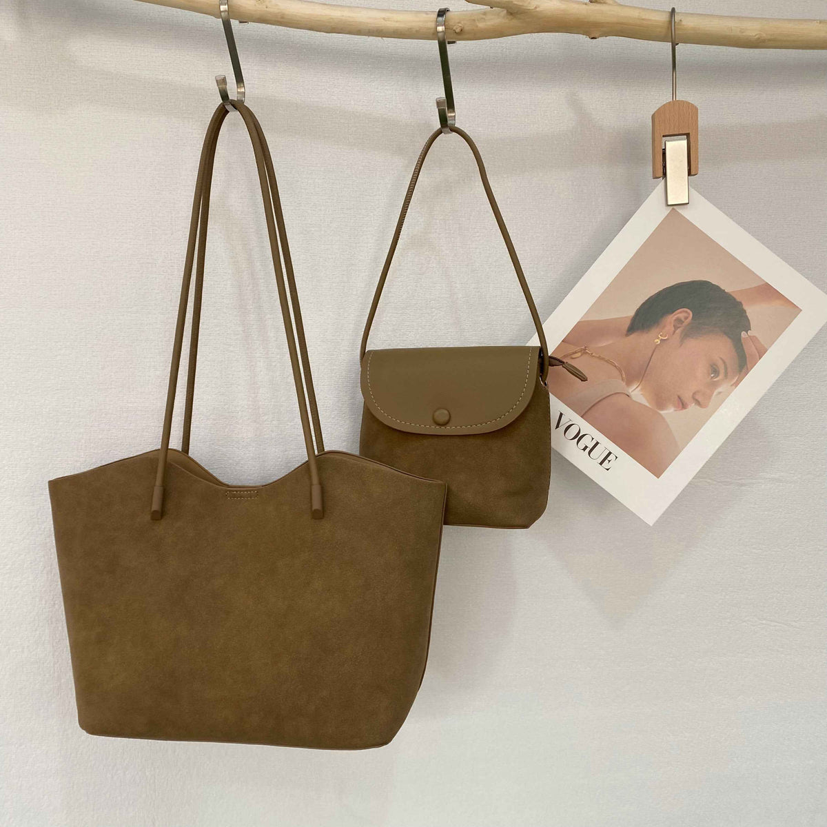 New Large-Capacity Minimalist Suede Bucket Bag