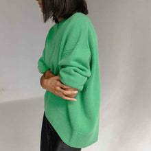 Sweaters Women's Clothing Knitwear Round Neck Loose Solid Color