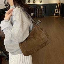 Womens High End High Capacity Suede Crossbody Tote For Work