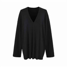 Versatile Old Money Style V-Neck Loose-Fit Long-Sleeve