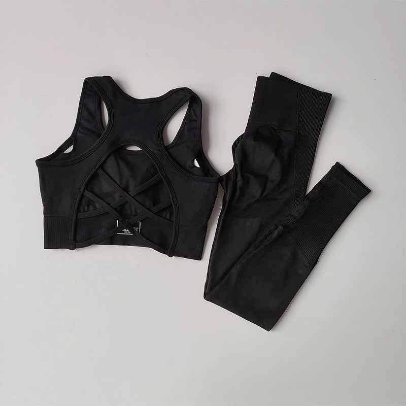 Quick Drying Fitness Shock Resistant Vest Seamless Sports Set