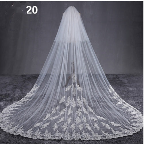 Bridal Wedding Dress Long Tail Luxury Super Fairy Wedding Veil by Mirlaine Univers