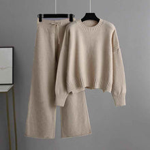 Fashionable Casual Knitted Pants Set For Women